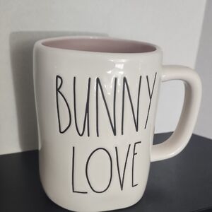 Rae Dunn Bunny Love Mug - Soft Pink and Cream